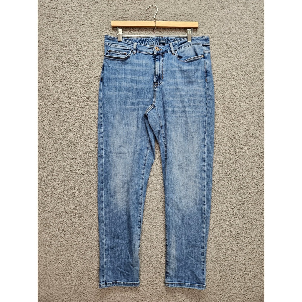 J. Jill Boyfriend Straight Leg Ankle Jeans 16P Blue Stretch Denim Petite
